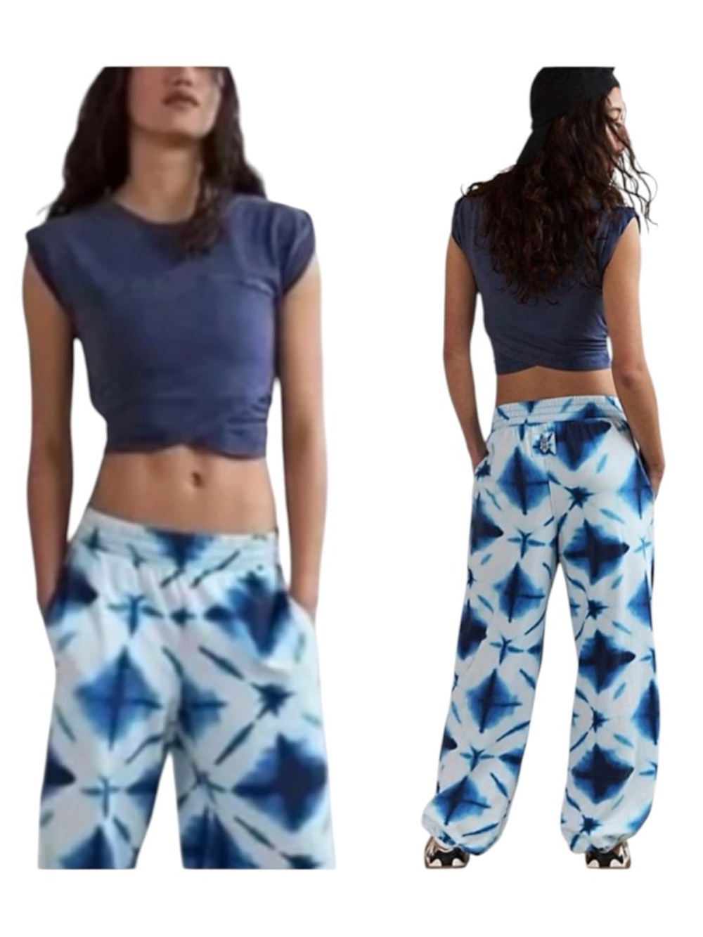 Free People Movement Shibori Tie Dye Set Crossover Top + Pants Size S - Picture 9 of 12